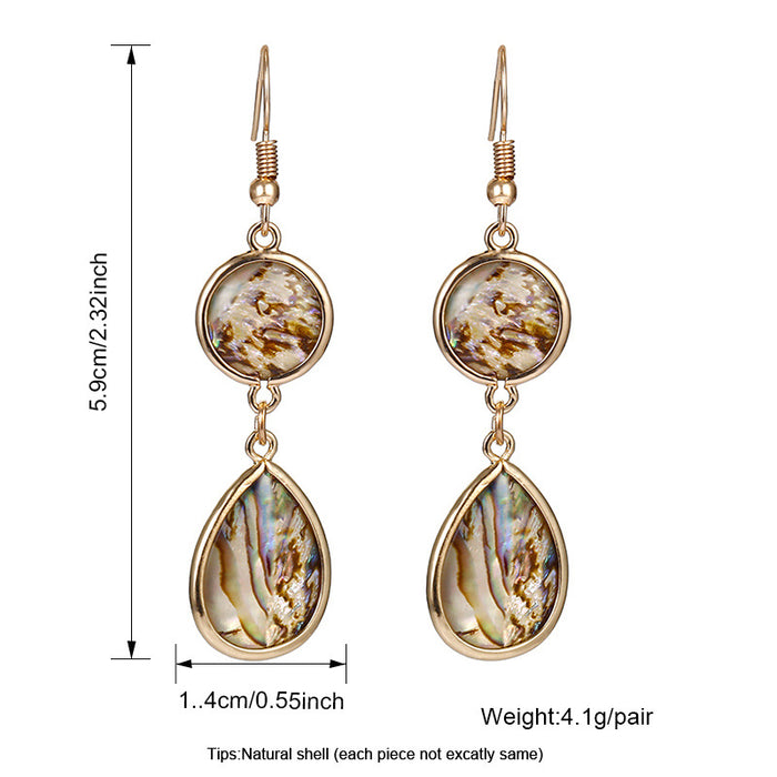 Wholesale Copper Symphony Abalone Drop Shape Shell Earrings JDC-ES-zhongn022