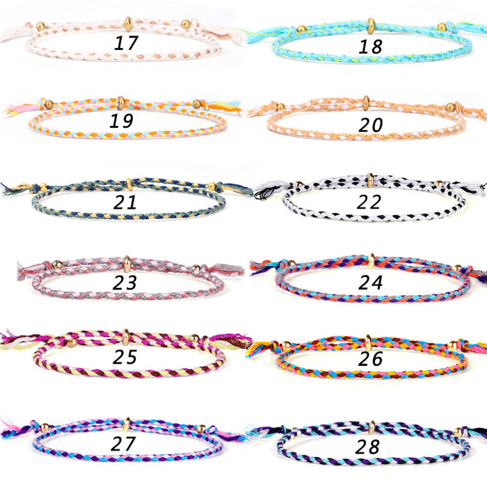 Wholesale hand rubbing bracelet Tibetan cotton rope copper beads tassel bracelet adjustable MOQ≥3 JDC-BT-QiuX020