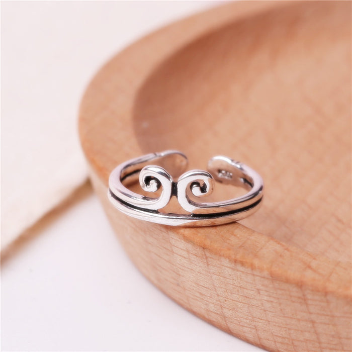 Wholesale Thai Silver Vintage Smiley Ring JDC-RS-CanD003