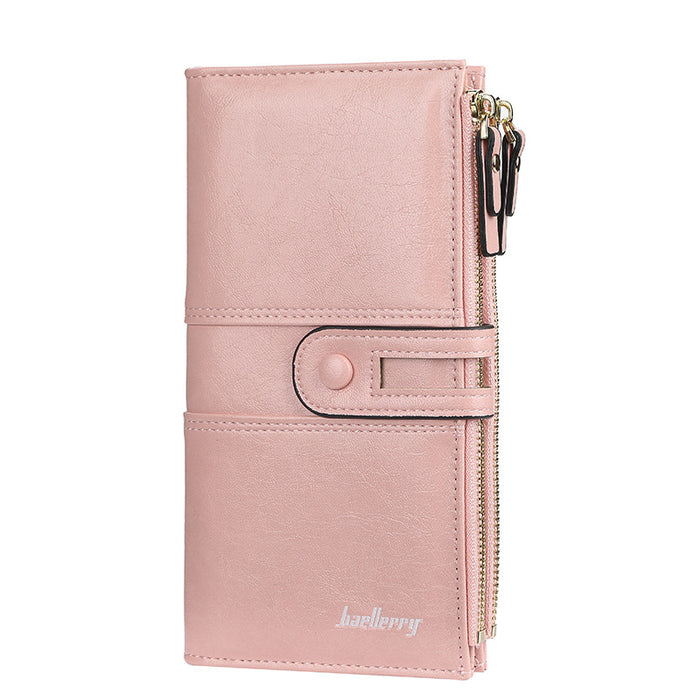 Wholesale Wallet PU Leather Ladies Long Section Large Capacity Zipper Multiple Cards JDC-WT-Zhengxin012