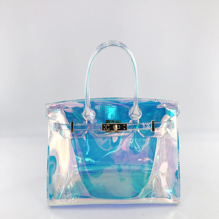 Wholesale PVC Jelly Transparent Bag Laser Handbill MOQ≥3 JDC-SD-Wanhong002