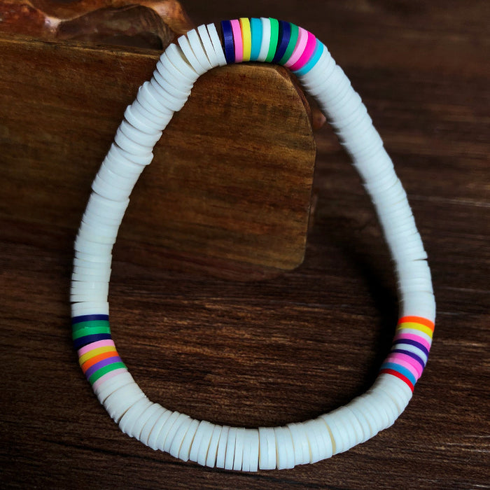 Wholesale Color Friendship Soft Pottery Beach Wind Elastic Rope Bracelet JDC-BT-YF012