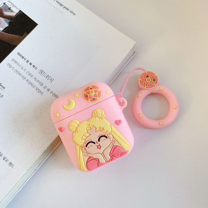 Wholesale Headphone Case Silicone Cute Pink Cartoon Airpods1/2 Protective Cover JDC-EPC-YSD022