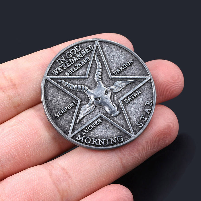 Wholesale Commemorative Coin Zinc Alloy Lucifer Morning Star Satan Pentecost Coin JDC-CC-MM001