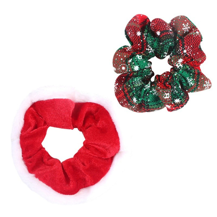 Wholesale Hair Scrunchies Woven Velvet Christmas JDC-HS-YuL002