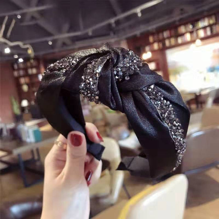 Wholesale high-end diamond-studded headband wide-brimmed fabric JDC-HD-DR002