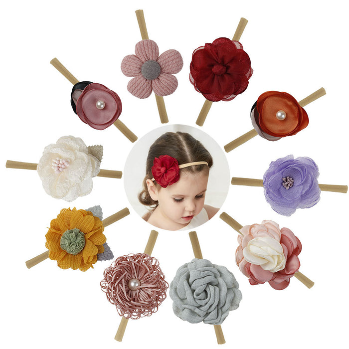 Wholesale Headband Fabric Nylon Kids Cute Christmas Flowers JDC-HD-XMi007