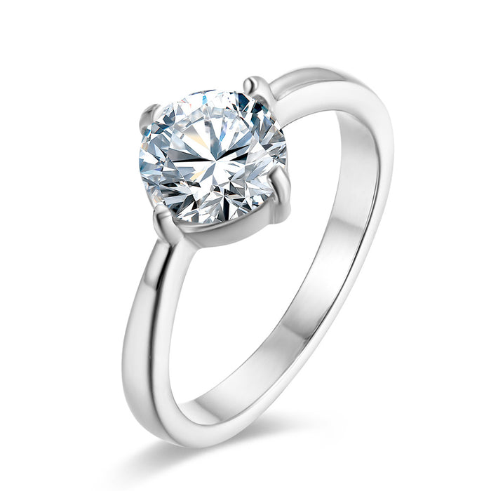 Anillos de diamantes de acero de titanio al por mayor anillos de diamantes de acero inoxidable JDC-RS-PremlQF003
