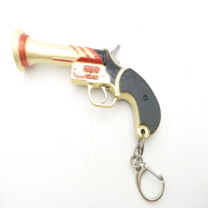 El modelo de pistola al por mayor se puede equipar con colgante de llavero de cuero MOQ≥2 JDC-KC-MSHAN004
