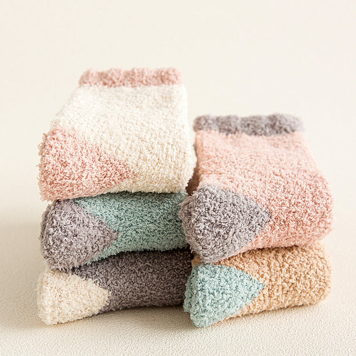 Wholesale Fuzzy Socks Coral Fleece Autumn Winter Thick Sleeping Socks JDC-SK-XiaoZ002