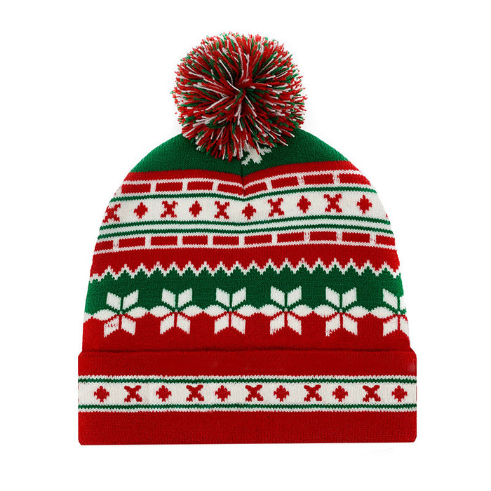 Wholesale Hat Acrylic Jacquard Christmas Hat Sling MOQ≥2 JDC-FH-Linjia002