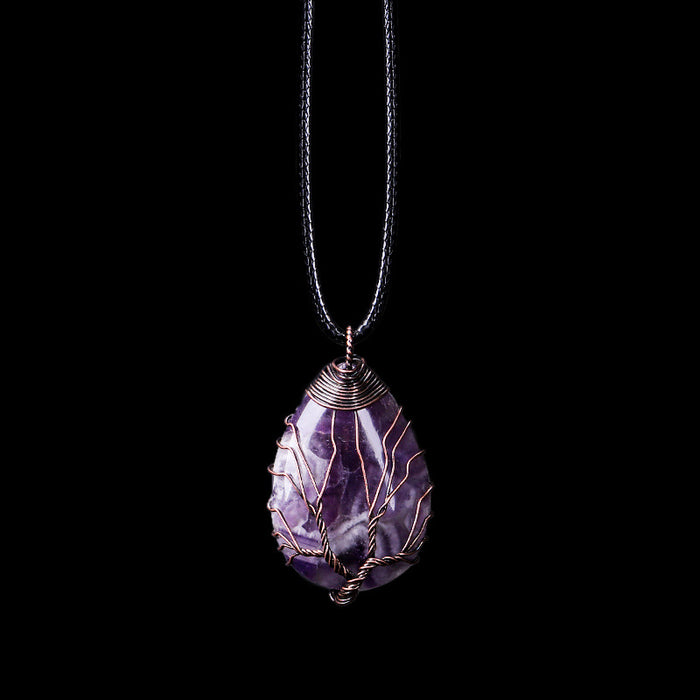 Wholesale Alloy Crystal Drop Shape Winding Necklace MOQ≥2 JDC-NE-zhuangzho002