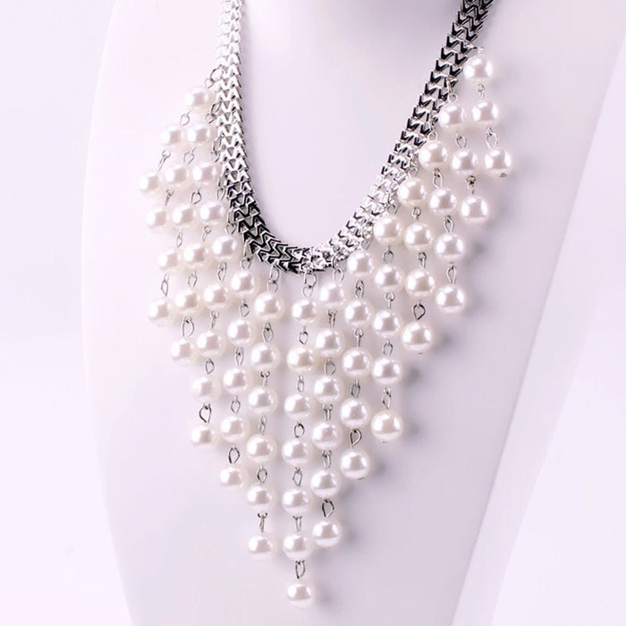 Wholesale Necklace Pearl Multilayer Pearl Sweater Chain MOQ≥2 JDC-NE-LEIL002