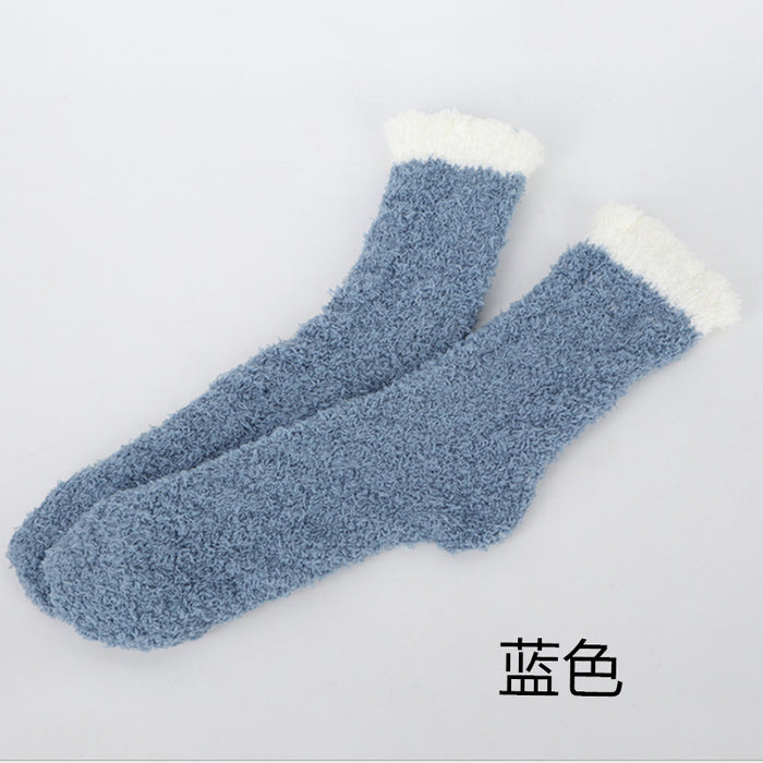 Wholesale Fuzzy Socks Coral Fleece Autumn Winter Thick Sleeping Socks JDC-SK-XiaoZ001