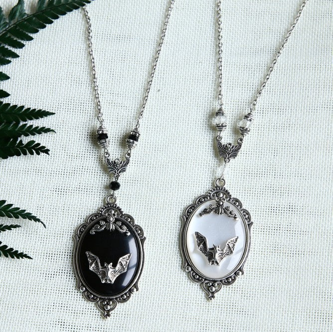 Wholesale Necklace Alloy Halloween Bat Black Jewel Earrings Ring Jewelry Set JDC-NE-SaiP036