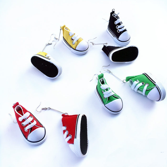 Wholesale Earring Canvas Creative Mini Shoes JDC-ES-ChTeng018