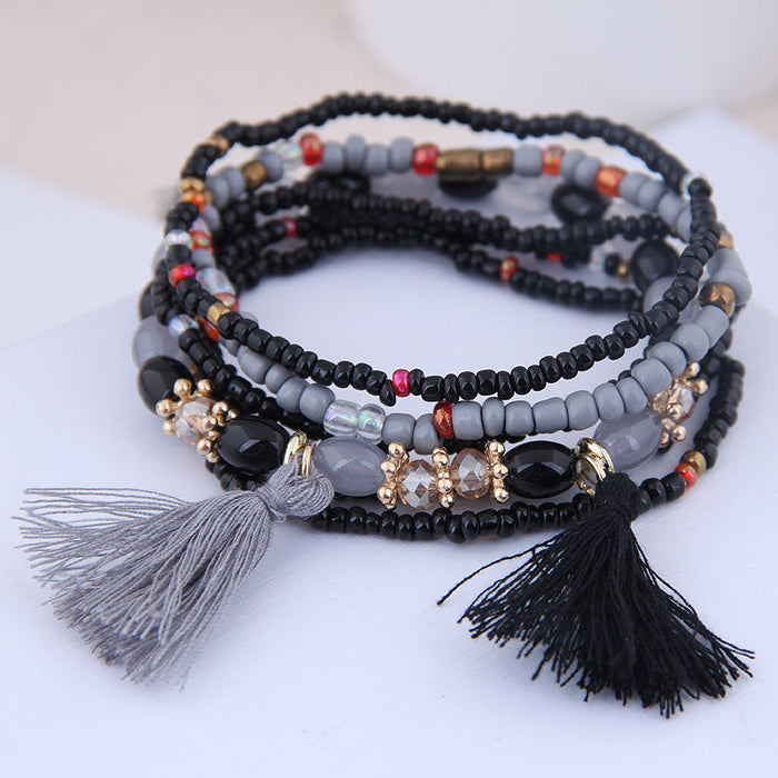 Wholesale Boho Ethnic Mix and Match Rice Beads Multilayer Bracelet JDC-BT-WY139