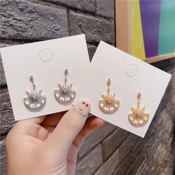 Wholesale Earrings Alloy Full Diamond Stars and Moon MOQ≥2 JDC-ES-YiCe007