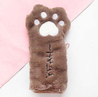 Wholesale Pencil Bags Plush Cat's Paw Cute Large Capacity MOQ≥2 JDC-PB-YUNKE003