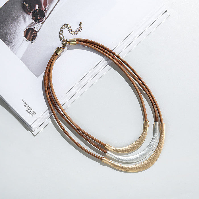 Wholesale Retro Necklace Simple Multi-layer High-quality Exquisite Clavicle Chain MOQ≥2 JDC-NE-Anyi002