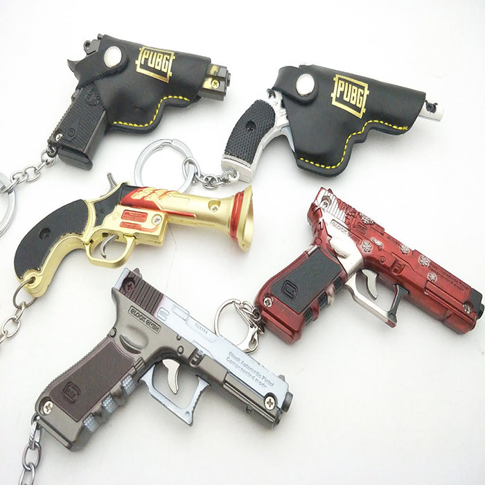 Wholesale pistol model can be equipped with leather case keychain pendant MOQ≥2 JDC-KC-MShan004