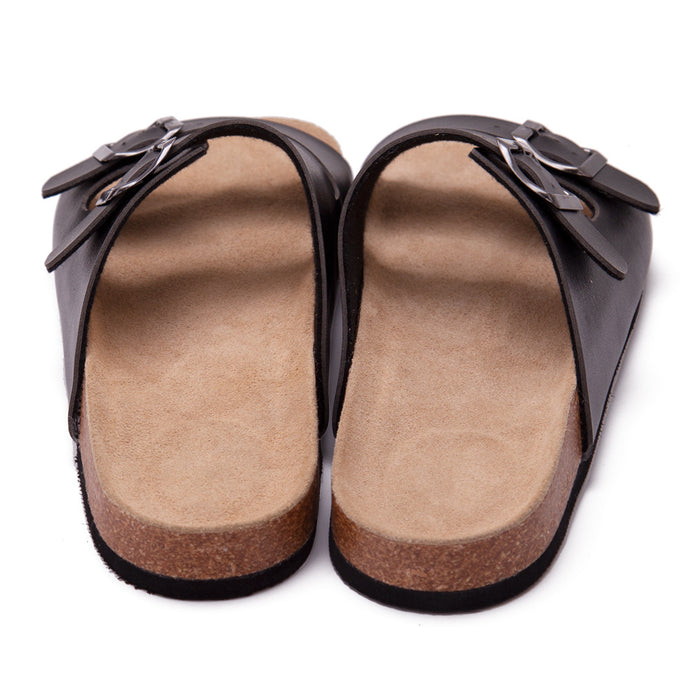 Wholesale men and women leather midsole double buckle cork sandals JDC-SD-JinG003