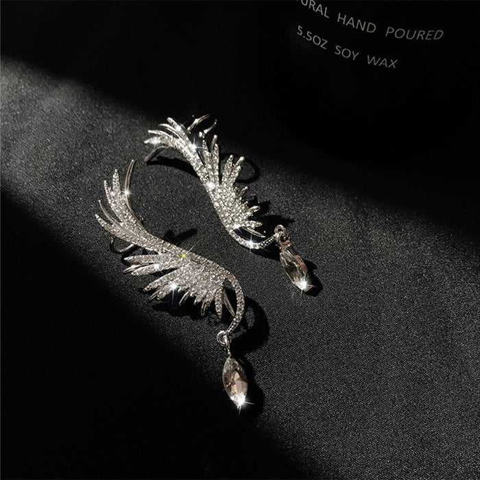 Wholesale Earrings Alloy Rhinestones Angel Wings JDC-ES-FengM088