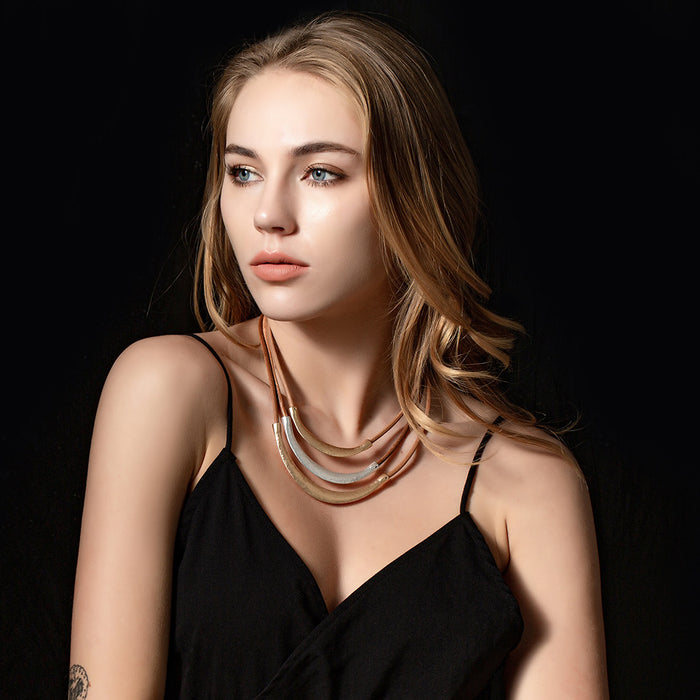 Wholesale Retro Necklace Simple Multi-layer High-quality Exquisite Clavicle Chain MOQ≥2 JDC-NE-Anyi002