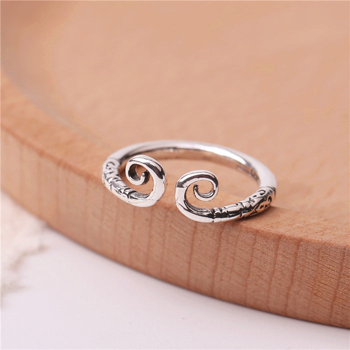 Wholesale Thai Silver Vintage Smiley Ring JDC-RS-CanD003