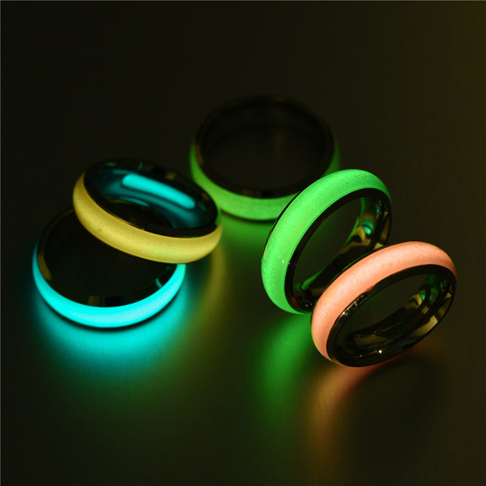 Wholesale Luminous Fluorescent Stainless Steel Rings JDC-RS-ZhanL002
