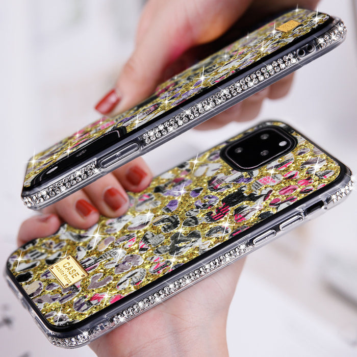 Wholesale Phone Case Apple Rhinestone Cartoon Glitter Powder Protective Cover MOQ≥2 JDC-PC-XBJ003