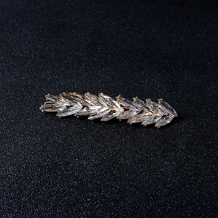 Jewelry WholesaleWholesale V-shaped alloy crystal leaf hairpin JDC-HC-JE004 Hair Clips 璟恩 %variant_option1% %variant_option2% %variant_option3%  Factory Price JoyasDeChina Joyas De China