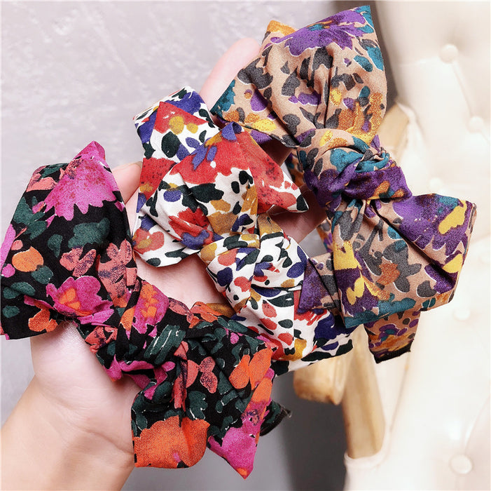 Wholesale Headband cloth ink floral bow headband JDC-HD-TianRui002
