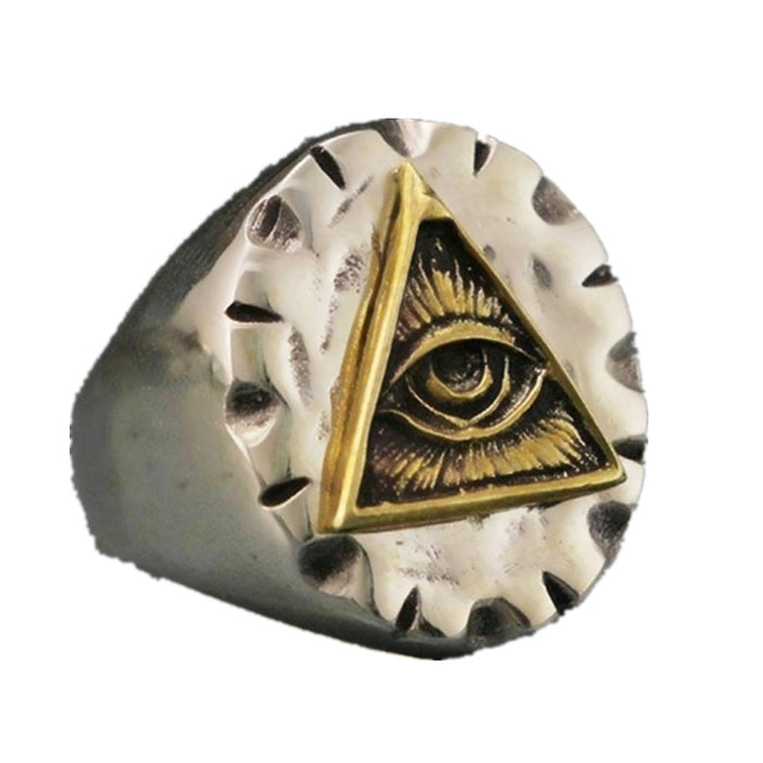Wholesale Rings Alloy Triangle Eye of God MOQ≥3 JDC-RS-HaiY001