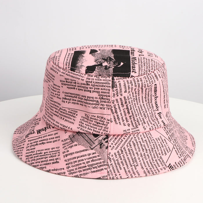 Patrón de periódico antiguo al por mayor sombrero de bote Big Brim Sunshade hatjdc-fh-llan005