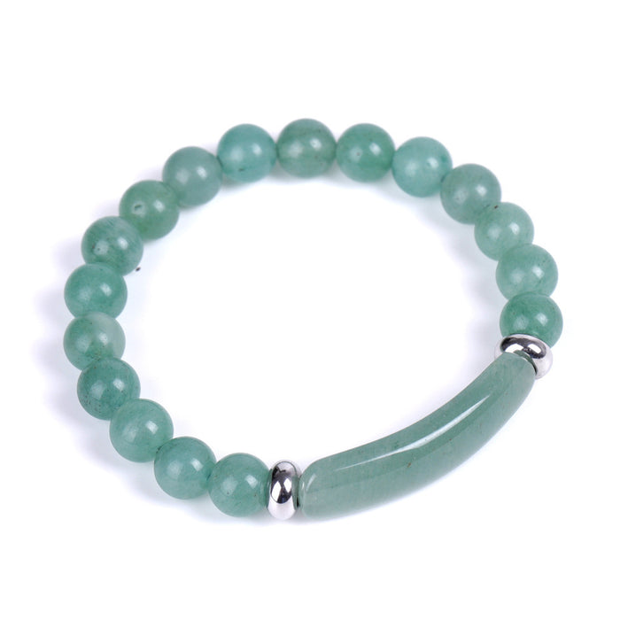 Wholesale Natural Stone Green Tanglin Bridge Stainless Steel Accessories Bracelet MOQ≥2 JDC-BT-XIUHAO001