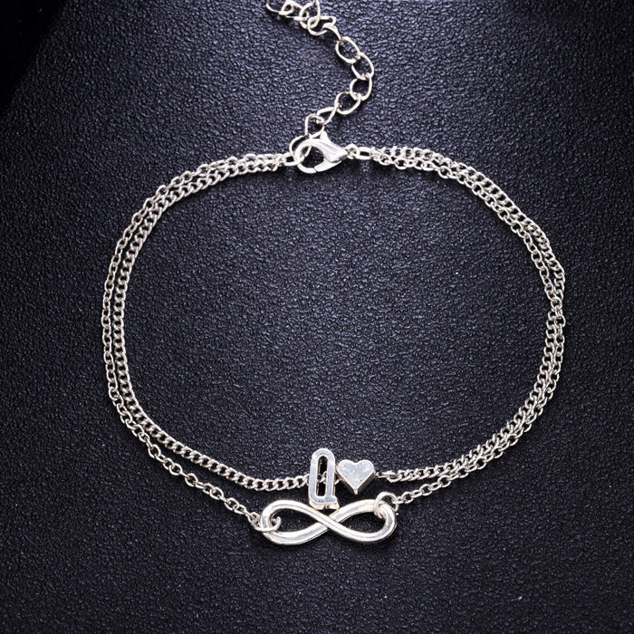 Wholesale love 26 letter alloy anklet JDC-AS-ZW007