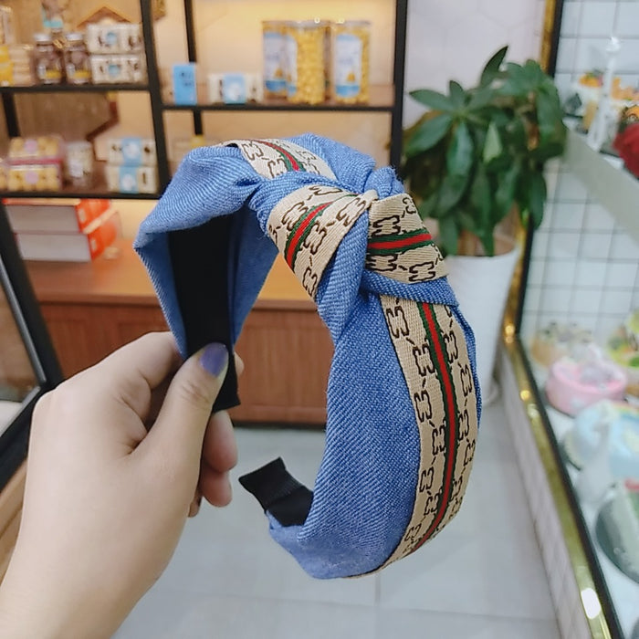 Wholesale solid color wide-brimmed fabric headband hair accessories JDC-HD-O402