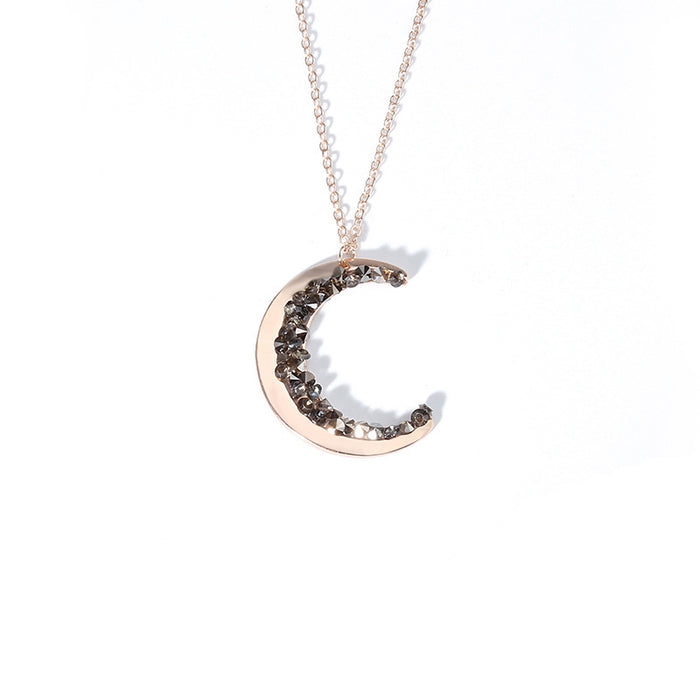 Wholesale Clavicle Chain Moon Rhinestone Necklace JDC-NE-mengyuan001