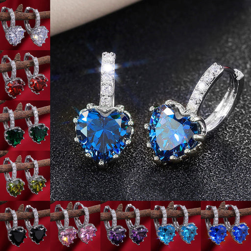 Jewelry WholesaleWholesale multi-color zircon love crystal earrings JDC-ES-Caos009 Earrings 曹适 %variant_option1% %variant_option2% %variant_option3%  Factory Price JoyasDeChina Joyas De China