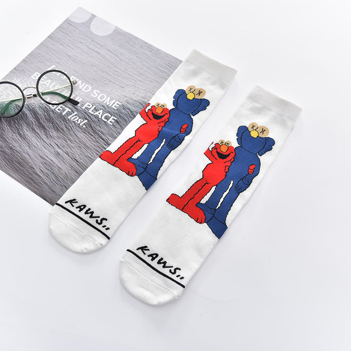Wholesale spring and summer cartoon pattern straight tube socks cute personality trendy socks JDC-SK-CYu015