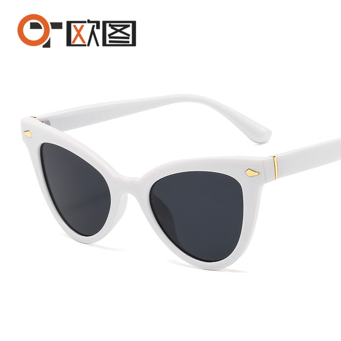 Wholesale Sunglasses PC Cat Eye Shape Color Grain JDC-SG-OuT038