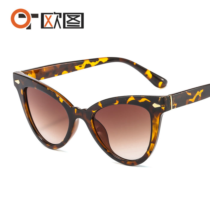 Wholesale Sunglasses PC Cat Eye Shape Color Grain JDC-SG-OuT038