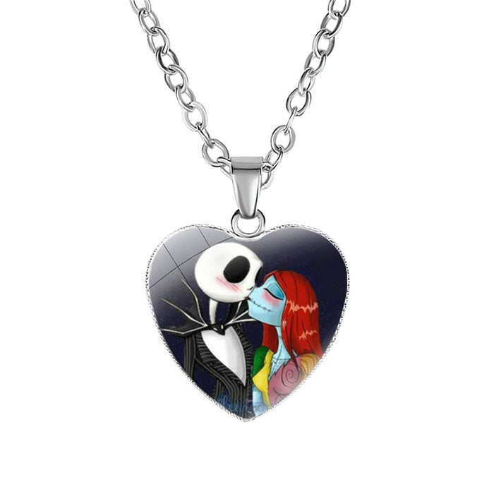 Wholesale Necklace Alloy Halloween Horror Night Heart Glass Necklace JDC-NE-NingX006