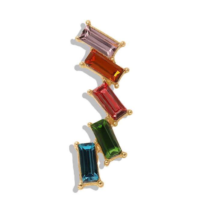 Wholesale Earrings Alloy Color Diamond Rhinestone Square Links JDC-ES-V076
