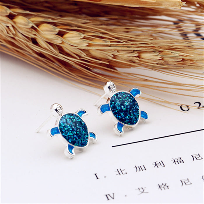 Wholesale Turtle Opal Metal Earrings MOQ≥2 JDC-ES-BDuo001