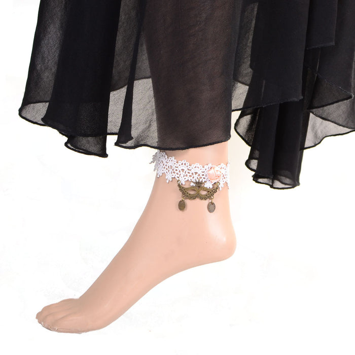 Wholesale White Lace Bridal Wedding Supplies Anklet JDC-AS-ZM003