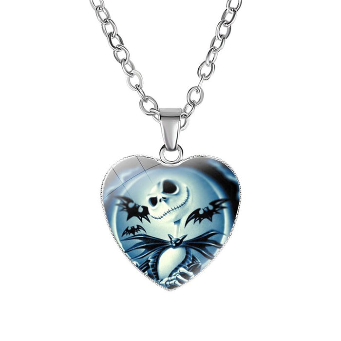 Wholesale Necklace Alloy Halloween Horror Night Heart Glass Necklace JDC-NE-NingX006