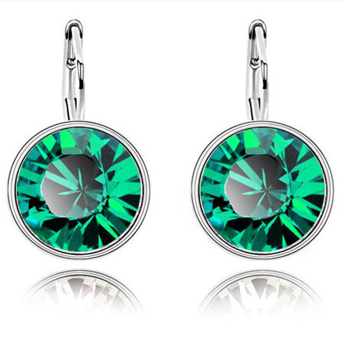 Wholesale Metal Crystal Earrings Stud Earrings Women's Round Flashing Diamonds JDC-ES-Bingm024