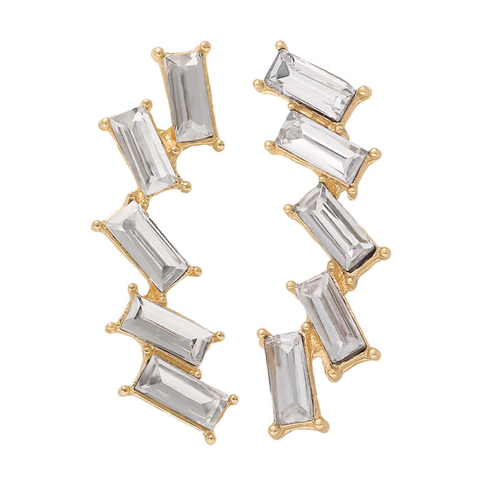 Wholesale Earrings Alloy Color Diamond Rhinestone Square Links JDC-ES-V076
